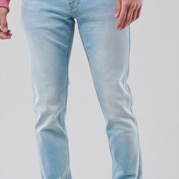 Hollister Men's Light Wash Upper Distressed Super Skinny Jeans W31 L32 - Picture 3 of 7